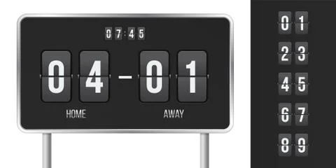 Scoreboard vector score and time flip countdown Illustrazione stock