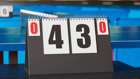 Scoreboard while playing a table tennis match at the sports club. Scorekeeper. Stock Footage 133459317