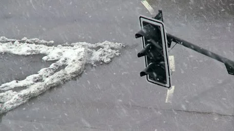 Scoreboards exposed to strong winds and snow by day Stock Footage