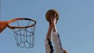 Scoring A Basket In A Basketball Hoop. Stock Footage