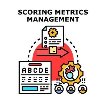 Scoring metrics management system development optimization Stock Illustration