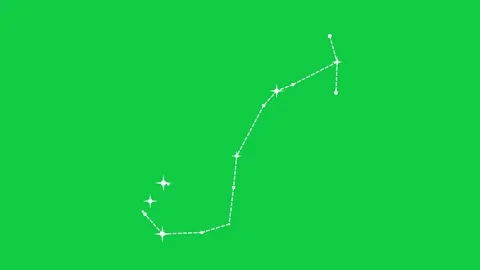Scorpio constellation with dashed lines drawing on green screen chroma key Vídeos de archivo 348624175