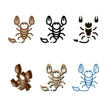 Scorpio icon stylized vector outline Stock Illustration