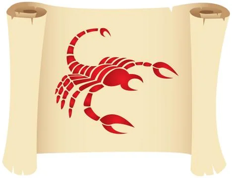 Scorpio on a manuscript Stock Illustration
