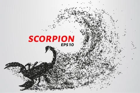 Scorpio of the particles. Scorpio consists of circles and points. Vector illu Stock Illustration