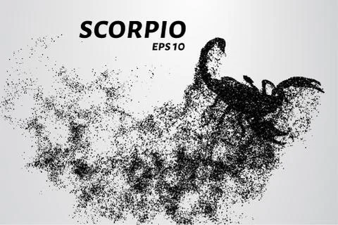 Scorpio of the particles. Scorpio consists of small circles. Stock Illustration