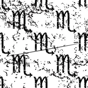 Scorpio pattern, grunge, monochrome Stock Illustration