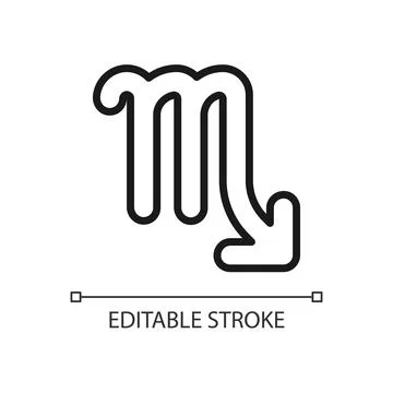 Scorpio pixel perfect linear icon Stock Illustration