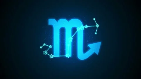 Scorpio star stroke and Scorpio symbol - fade in Video stock 202183633