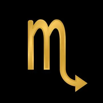 Scorpio symbol on black. Stock Illustration
