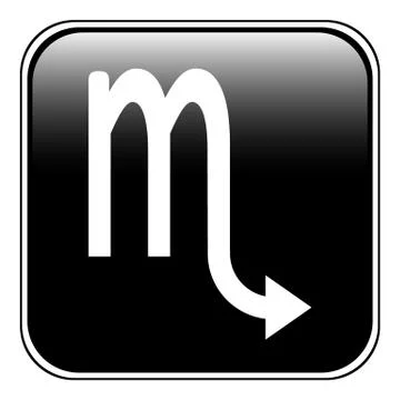 Scorpio symbol on white. Illustrazione stock