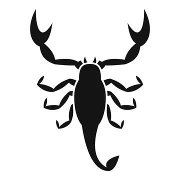 Scorpio warning icon, simple style Stock Illustration