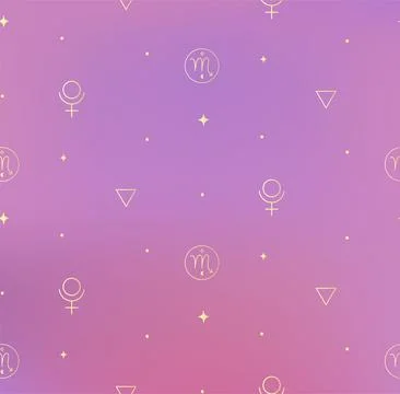 Scorpio Zodiac Background Seamless Pattern 2. Golden Astrology Signs Stock Illustration