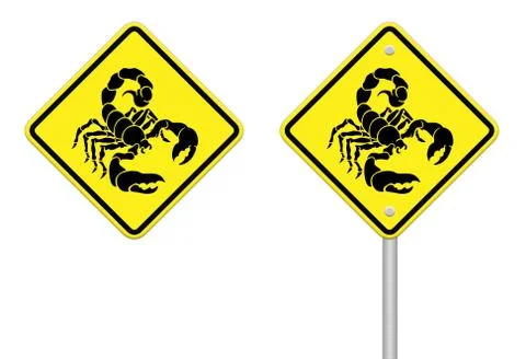 Scorpion caution sign Stock Illustration