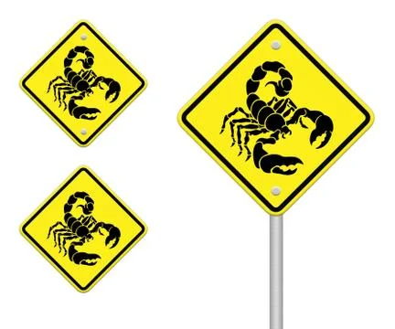 Scorpion caution sign Stock Illustration