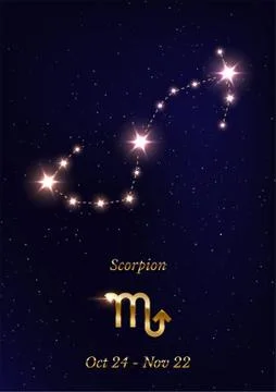 Scorpion constellation vector poster template Stock Illustration
