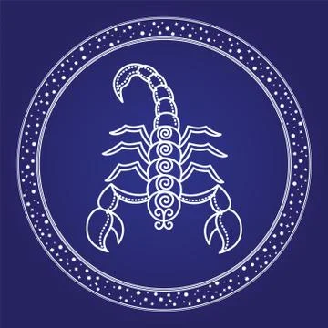 Scorpion Emblem Horoscope Zodiac Symbol Vector Stock Illustration