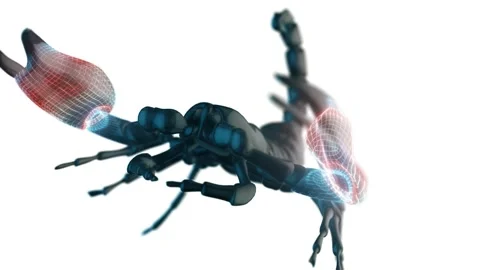 Scorpion in isolated white background with close up camera animation particles Stock Footage 146750234
