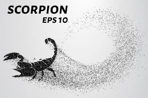 Scorpion of the particles. Scorpion consists of small circles. Vector Stock Illustration