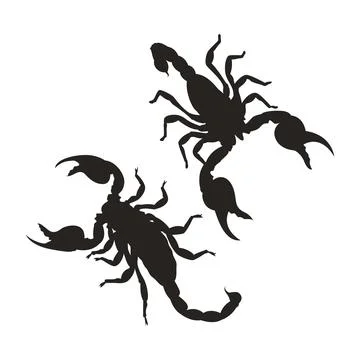 Scorpion silhouette set Stock Illustration