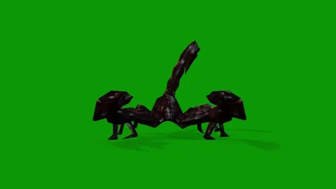 Scorpion Walking Scene From Front-3D Animation On Green Screen Stock Footage 309612761