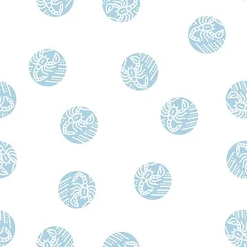 Scorpion zodiac glyph seamless pattern Stock Illustration