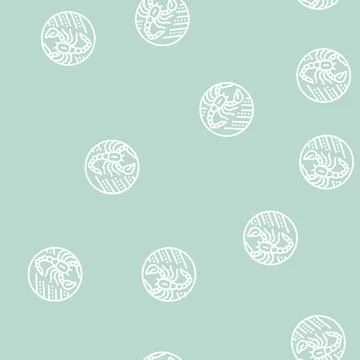 Scorpion zodiac line seamless pattern Illustrazione stock