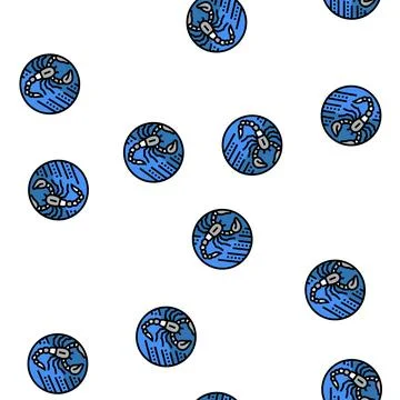 Scorpion zodiac vector seamless pattern Stock Illustration