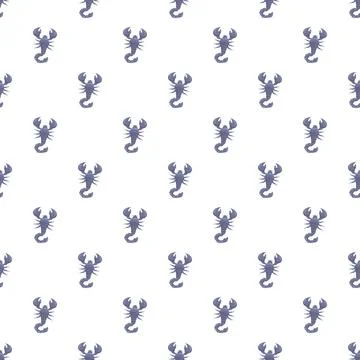 Scorpions forming a repeating pattern on white background Illustrazione stock