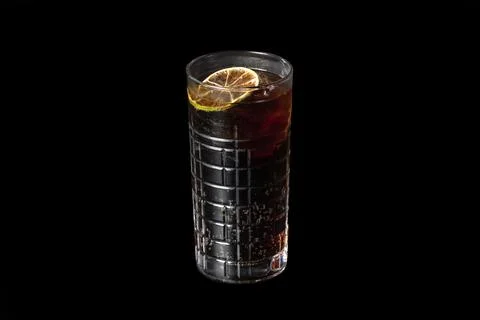 Scotch and Cola with Lemon Slice Stock Photos