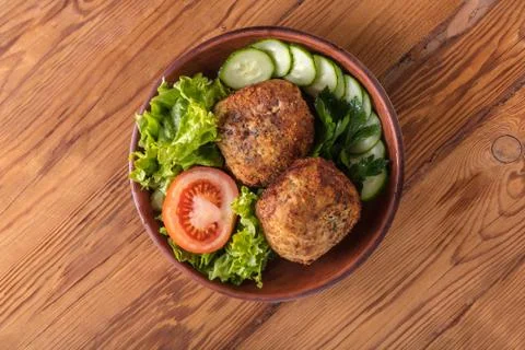 Scotch egg with vegetables Stock Photos