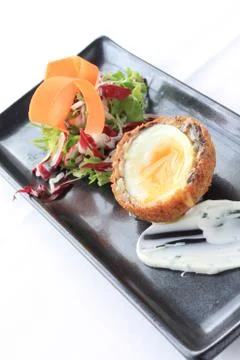 Scotch eggs appetizer Stock Photos