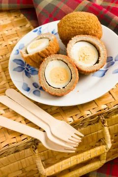 Scotch eggs Stock Photos