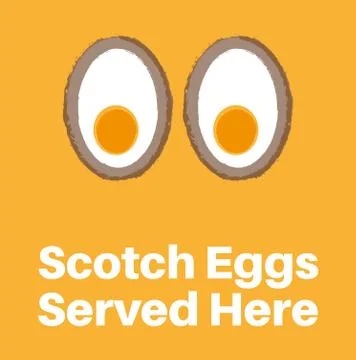 Scotch Eggs served here vector illustration on a yellow background Stock Illustration
