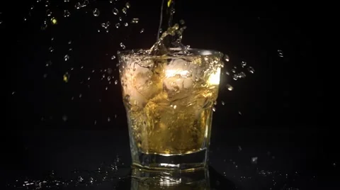 Scotch Glass Pour Stock Footage 63751896