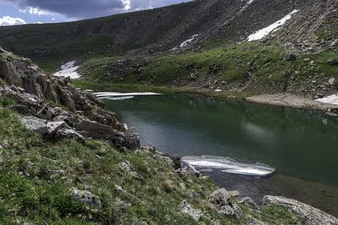 Scotch Lake with ice sheets Stock Photos