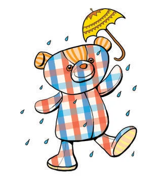 Scotch pattern teddy bear illustration Stock Illustration