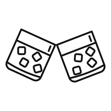 Scotch toast icon outline vector. Drink glass Stock Illustration