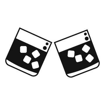 Scotch toast icon simple vector. Drink glass Stock Illustration
