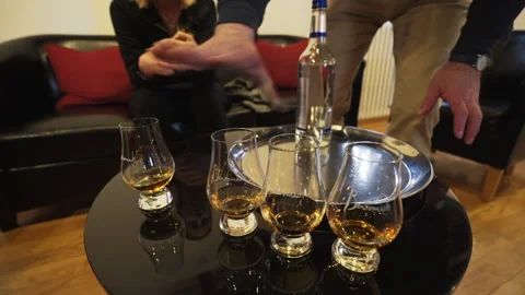 Scotch Whiskey samples at distillery Stock Footage 141639024