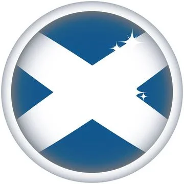 Scotish flag button Scotish sphere flag button, isolated vector on white C... Stock Photos