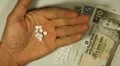 Scotland British Pound GBP, Counting Drugs and Money, Health Care, Pills HD Footage
