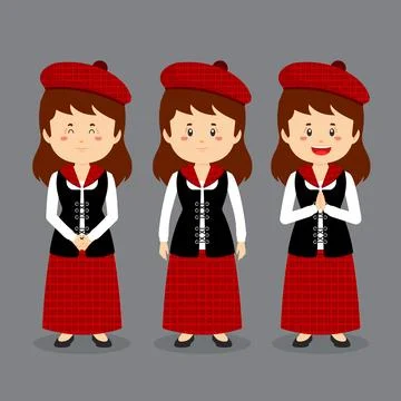 Scotland Character with Various Expression Stock Illustration