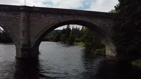 Scotland drone fly under bridge Video stock 249285850