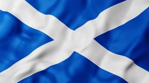 Scotland flag 3d animation waves in vibrant blue and white Stock Footage 339655234