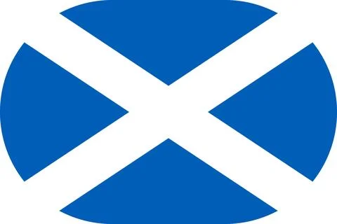 Scotland flag in flat oval design Illustrazione stock