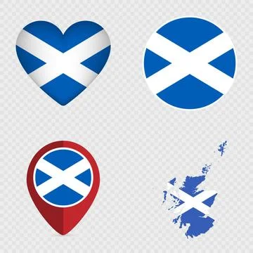 Scotland Flag Icons Pack. Vector illustration. Stock Illustration