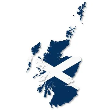 Scotland flag map with clipping path Stock Illustration