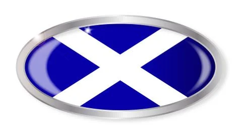 Scotland Flag Oval Button Stock Illustration