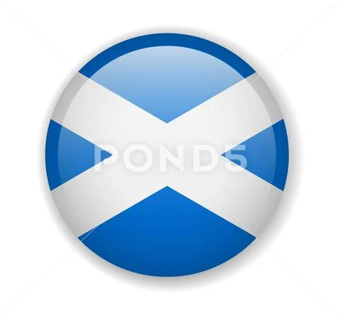 Scotland flag round bright icon on a white background: Graphic #103726089